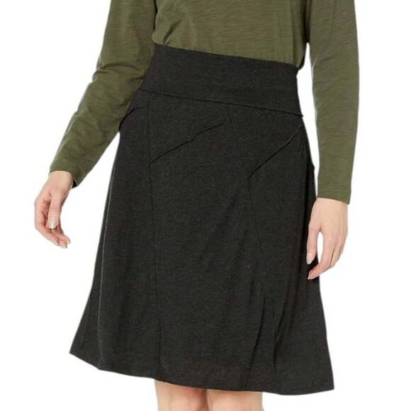 prAna Daphne Skirt Knee Length Charcoal Grey Cotton Blend Women's size Small - Picture 1 of 13